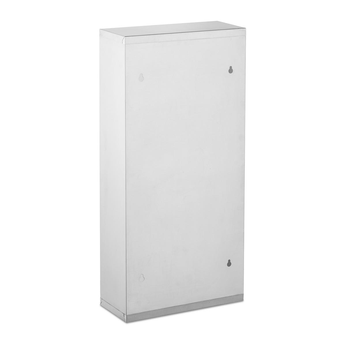 MEDIZINSCHRANK - Silberfarben, Glas/Metall (27/57/12cm) - Relaxdays