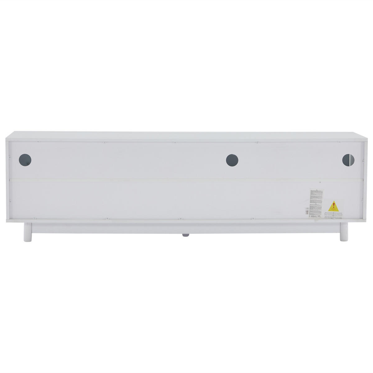LOWBOARD DE-40321 mit geschwungenem Design und LED Weiß - Weiß, Holzwerkstoff (175/51/38cm) - ComfortXL