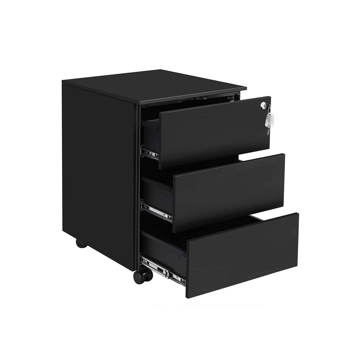 ROLLCONTAINER - Schwarz, Metall (45/55/39cm) - Hansiro