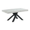 ESSTISCH ausziehbar - 6 bis 10 Personen - MDF & Metall - Marmor-Optik Weiß & Schwarz - CATONAV - Hellgrau, Holz (240/90/75cm) - Vente-Unique