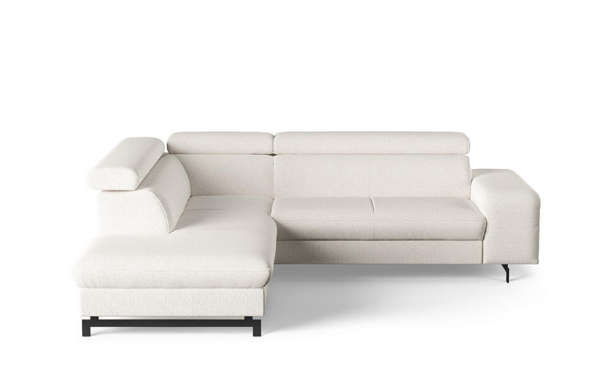 ECKSOFA mit Schlaffunktion und Bettkasten - Schwarz/Weiß, Kunststoff/Textil (262/215cm) - Cotta
