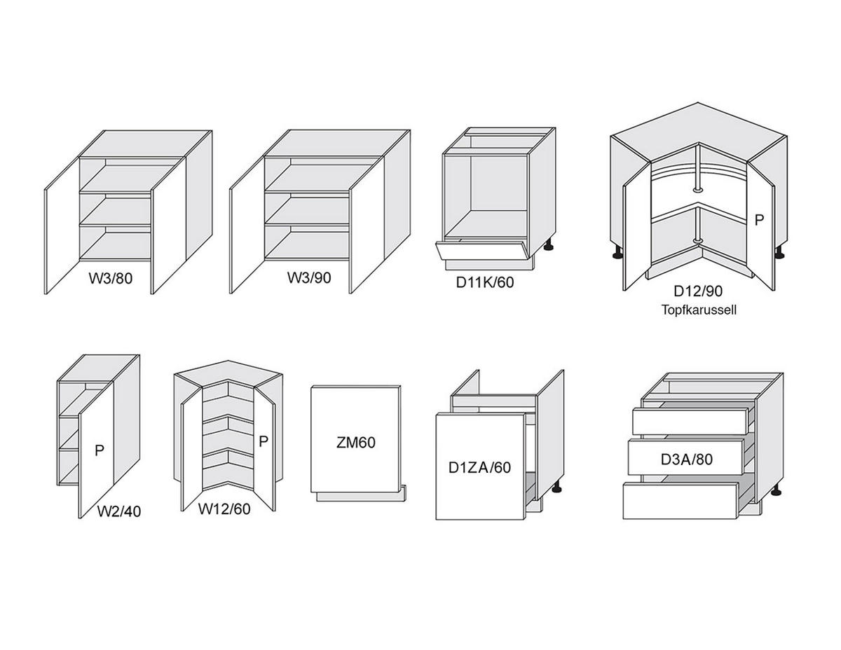 WINKELKÜCHE Florence grau / RAL 9003 signalweiß semi matt & RAL 9018 papyrusweiß semi matt 9-teilig - Weiß/Grau, Holzwerkstoff (230/207/172.2cm) - Feldmann-Wohnen