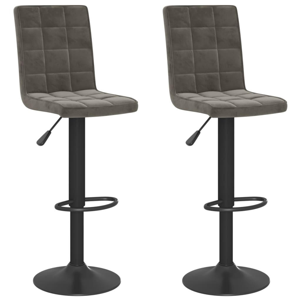 BARHOCKER 2 Stk. Dunkelgrau Samt - Dunkelgrau, Textil (52/124.5/40cm) - vidaXL
