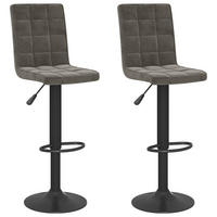 BARHOCKER 2 Stk. Dunkelgrau Samt - Dunkelgrau, Textil (52/124.5/40cm) - vidaXL