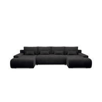 PANORAMASOFA Ivana 4 Sitzplätze Schwarz - Schwarz, Holz (350/85/172cm) - Petits-meubles