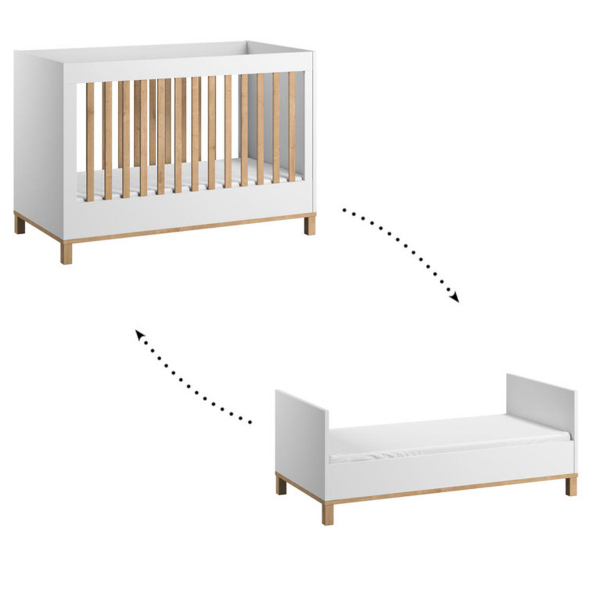 BABYZIMMER 2-teilig weiß - Weiß, Holzwerkstoff (144.5/98.5/75cm) - Petits-meubles