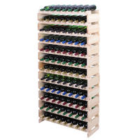 WEINREGAL VINOTECA FLEX PRO HxBxT 163x84x28cm 96 Flaschen auf 12 Ebenen Natur unbehandelt - Naturfarben, Holz (84/163/28cm) - PROREGAL