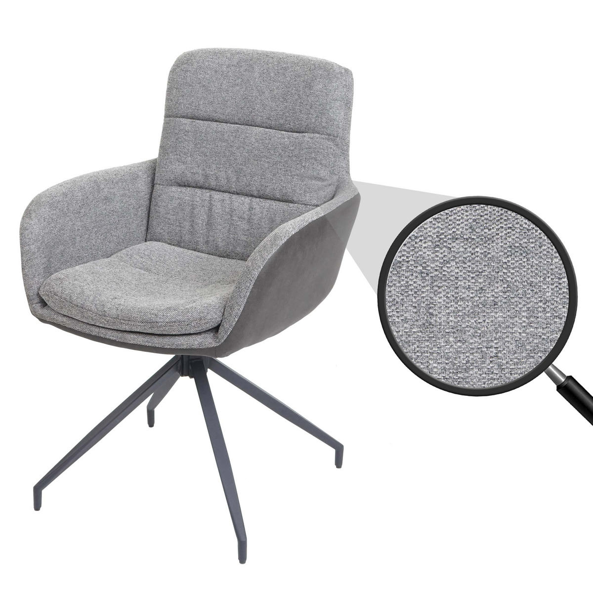 ESSZIMMERSTUHL Grau, Grau - Grau, Textil (60/89/54cm) - MCW