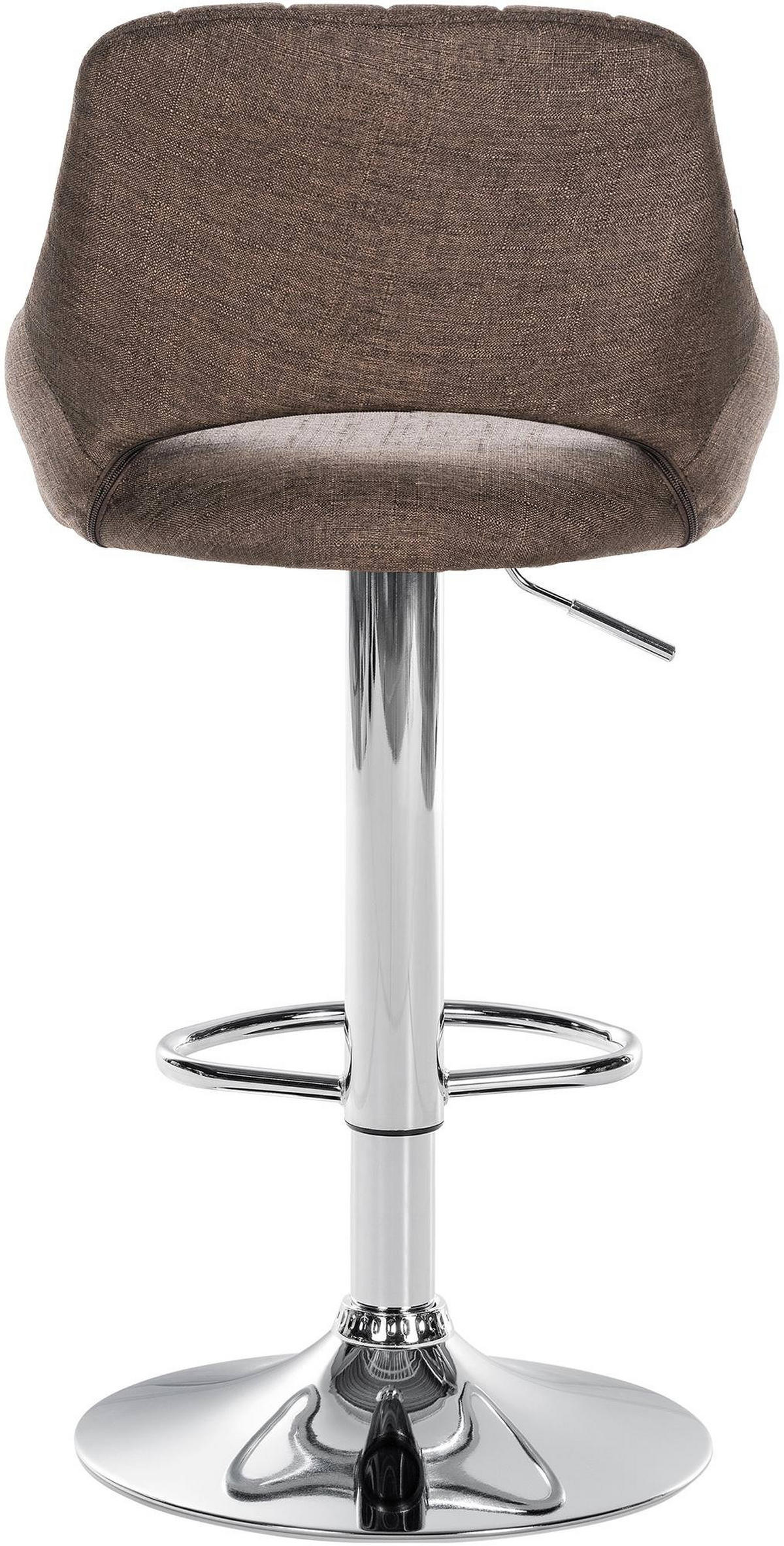 BARHOCKER Stoff braun - Chromfarben/Braun, Textil/Metall (46.5/85/48cm) - CLP