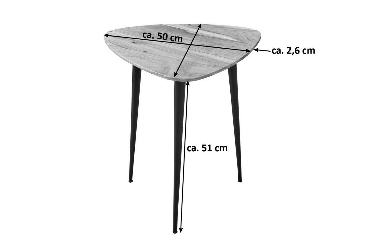 COUCHTISCH ELSA - Beige/Schwarz, Holz/Metall (50/50/51cm) - SAM