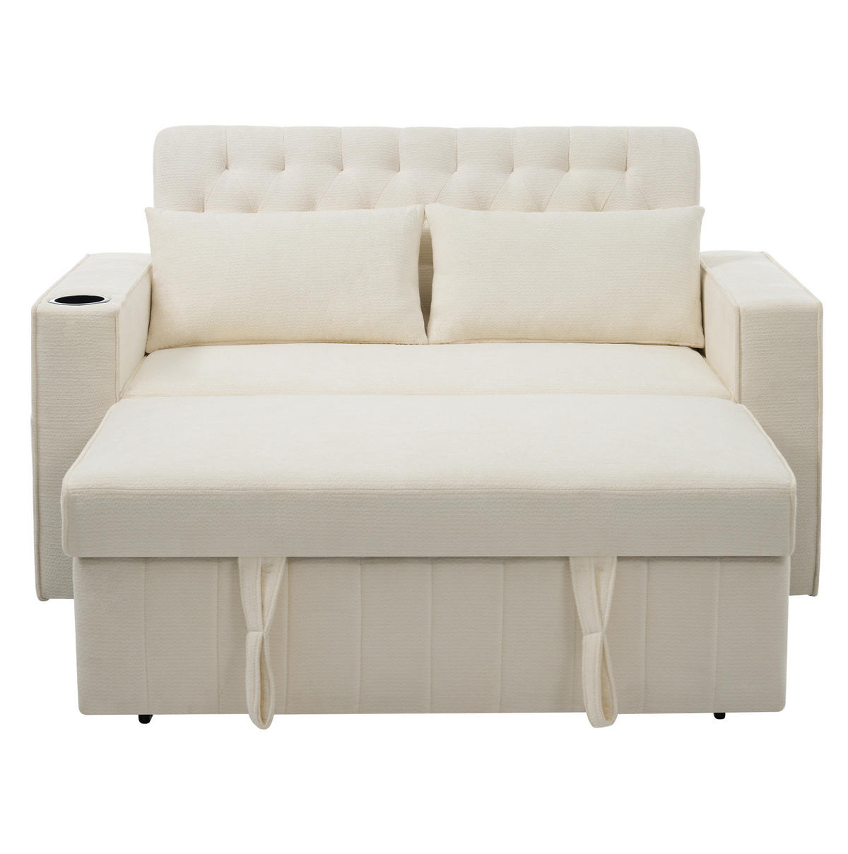 SCHLAFSOFA mit Schlaffunktion 140 x 137 x 84 cm Chenille Beige - Beige, Metall (137/84/140cm) - Meubliv