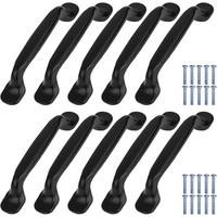 MÖBELGRIFF Schwarz 10er-Set - Schwarz, Metall (1.95/3/13cm)