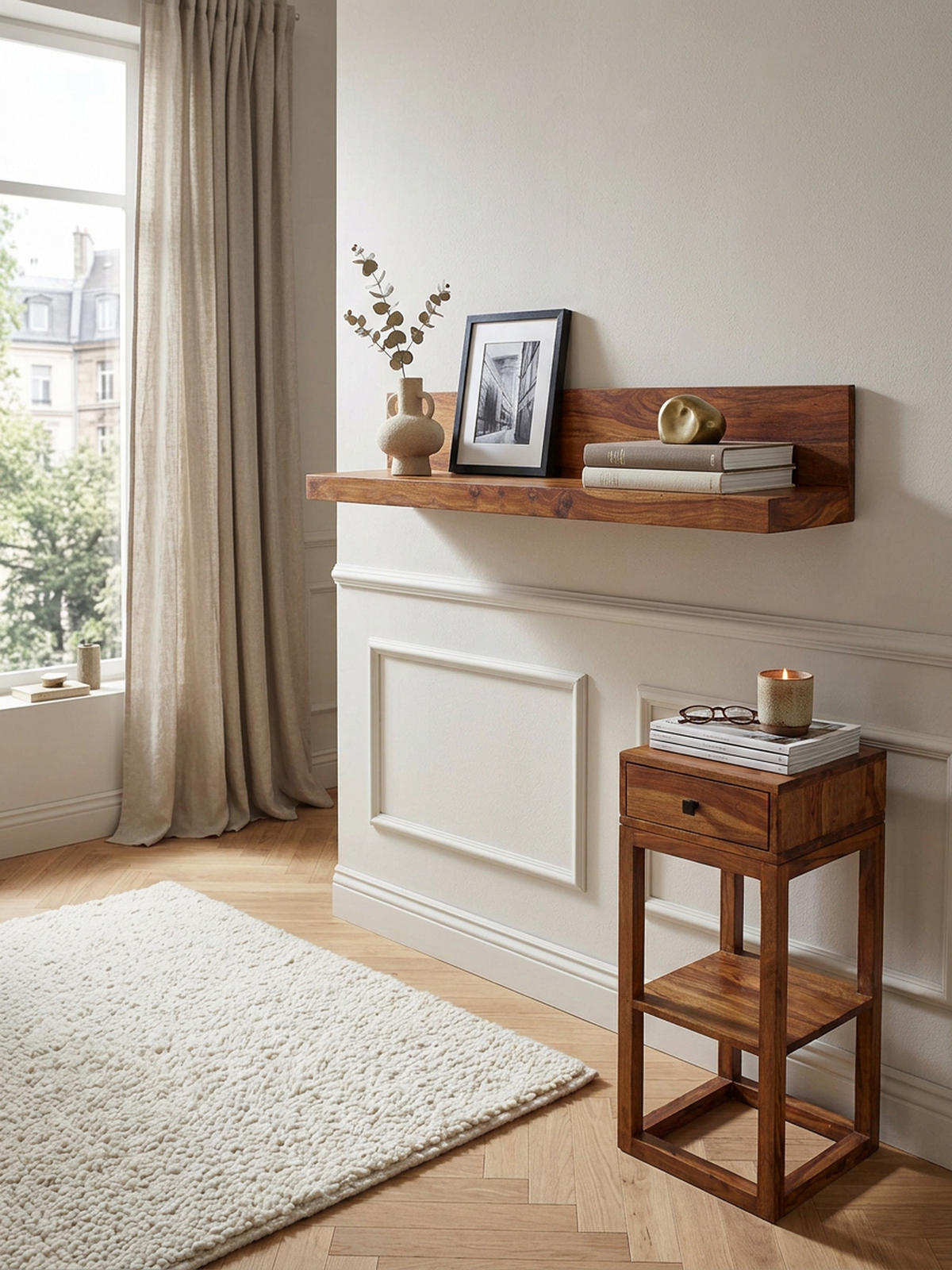 WANDREGAL NAKO Massivholz Flexibles Design Landhausstil, Braun 60x23x17 cm - Braun, Holz (60/17/23cm) - KADIMA DESIGN