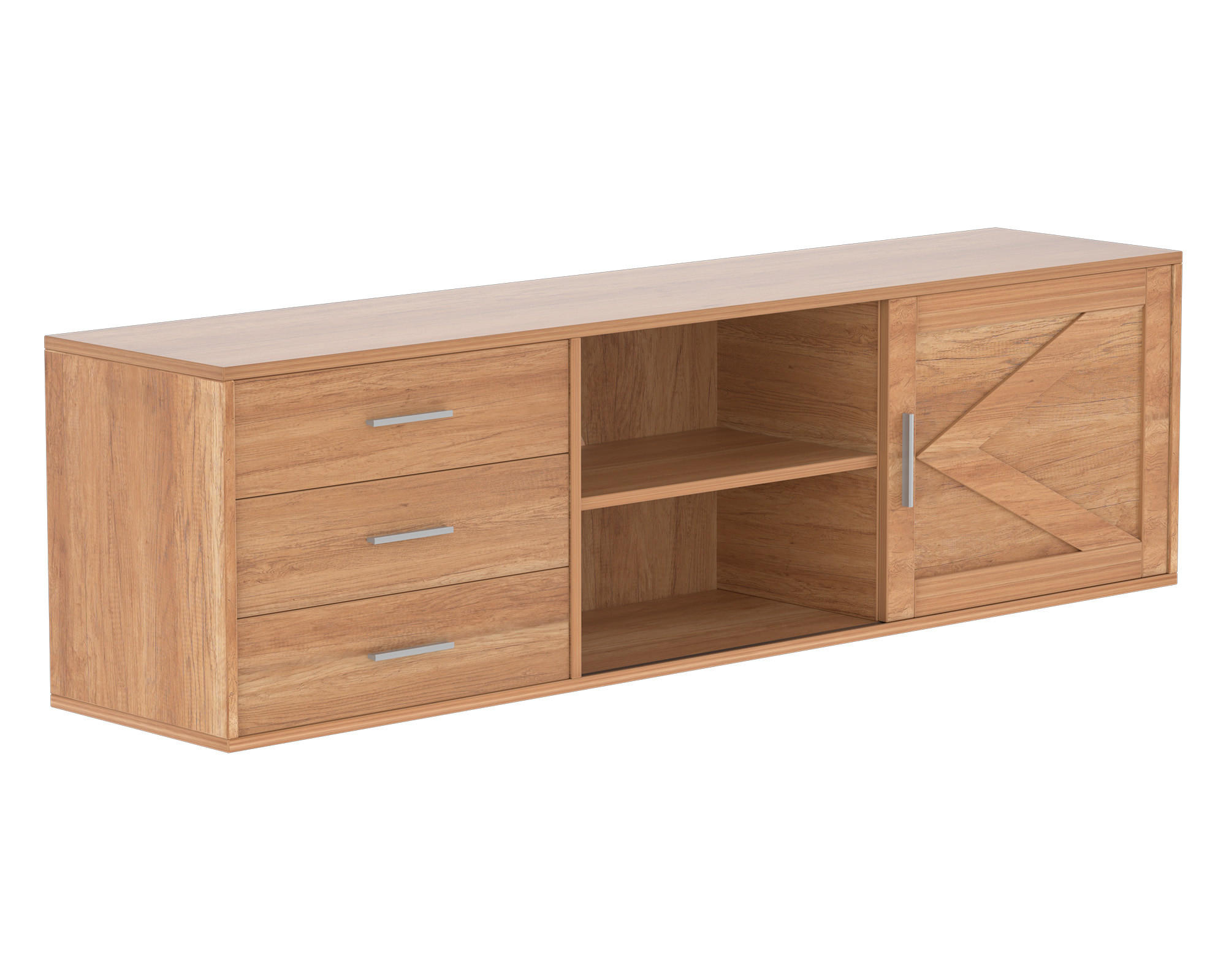 HOMAVO TV-SCHRANK Natur 160cm × 35cm × 45cm