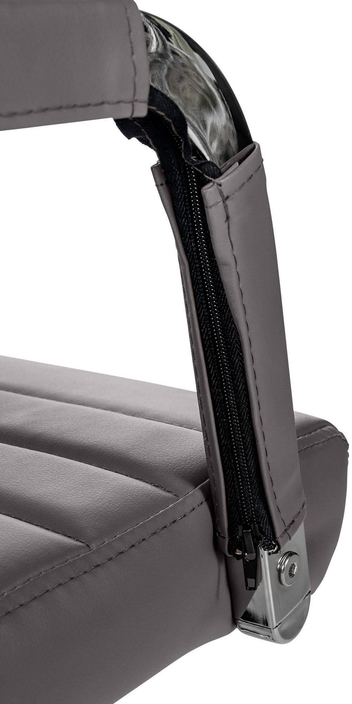 DREHSTUHL Lederlook grau - Grau, Textil/Metall (51/98/63cm) - CLP