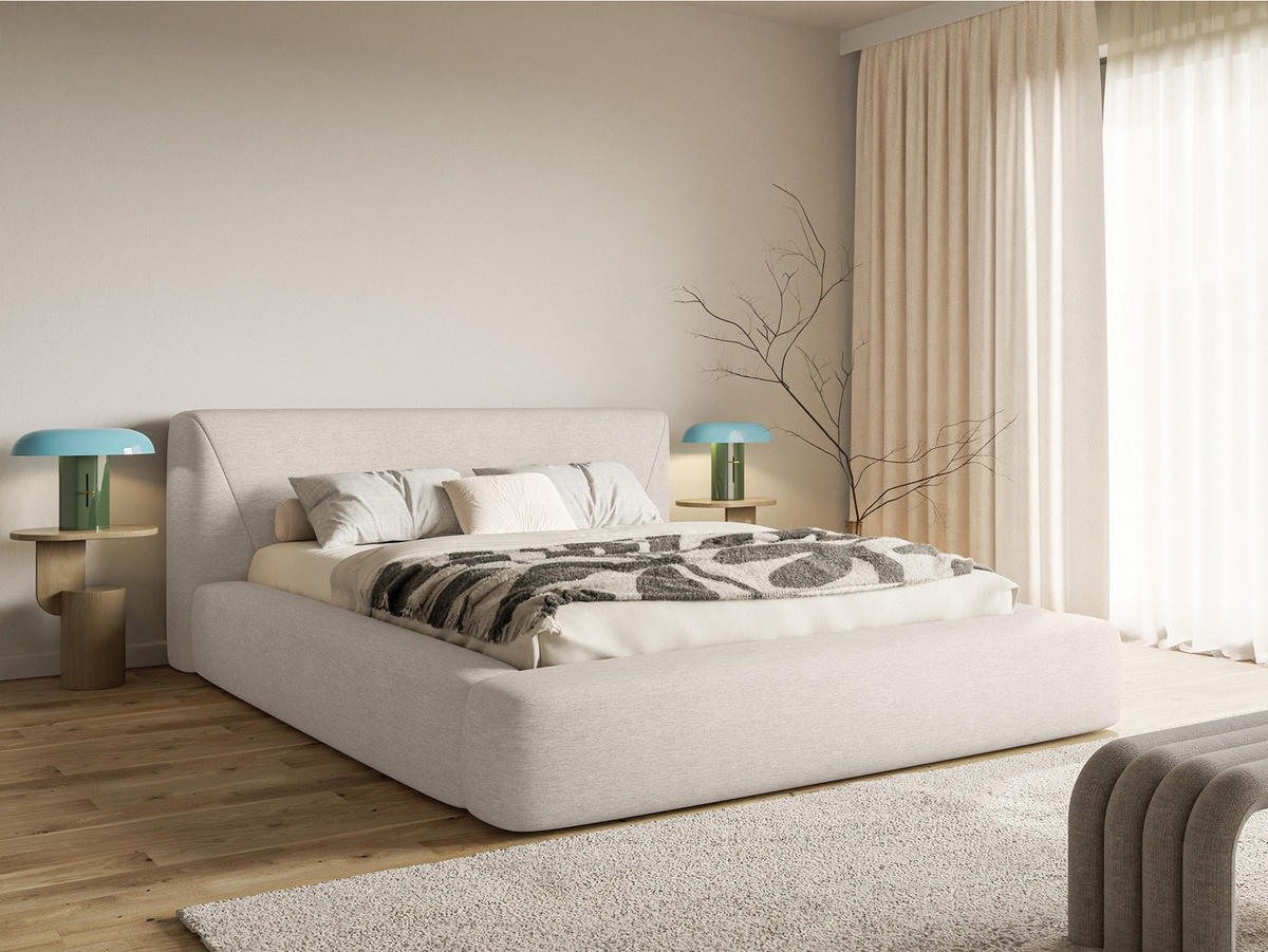 POLSTERBETT Vemmo 160x200 cm, Beige - Beige, Textil (160/200cm) - Fedve