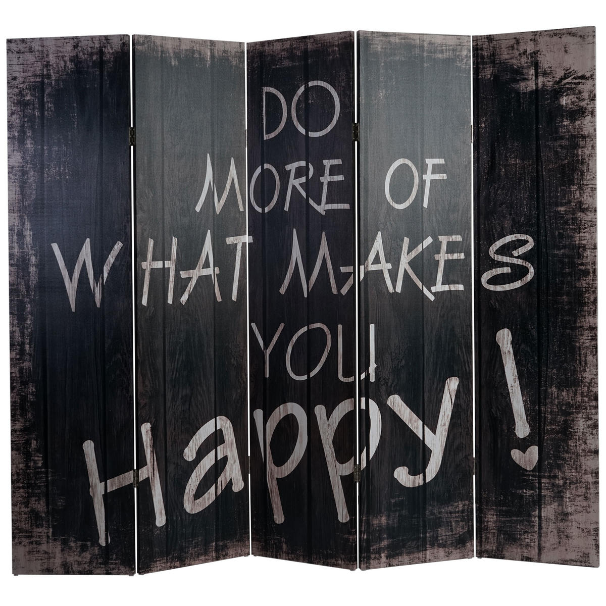 FOTO-PARAVENT RETRO Schwarz - Schwarz, Holz (200/180/2cm) - MCW