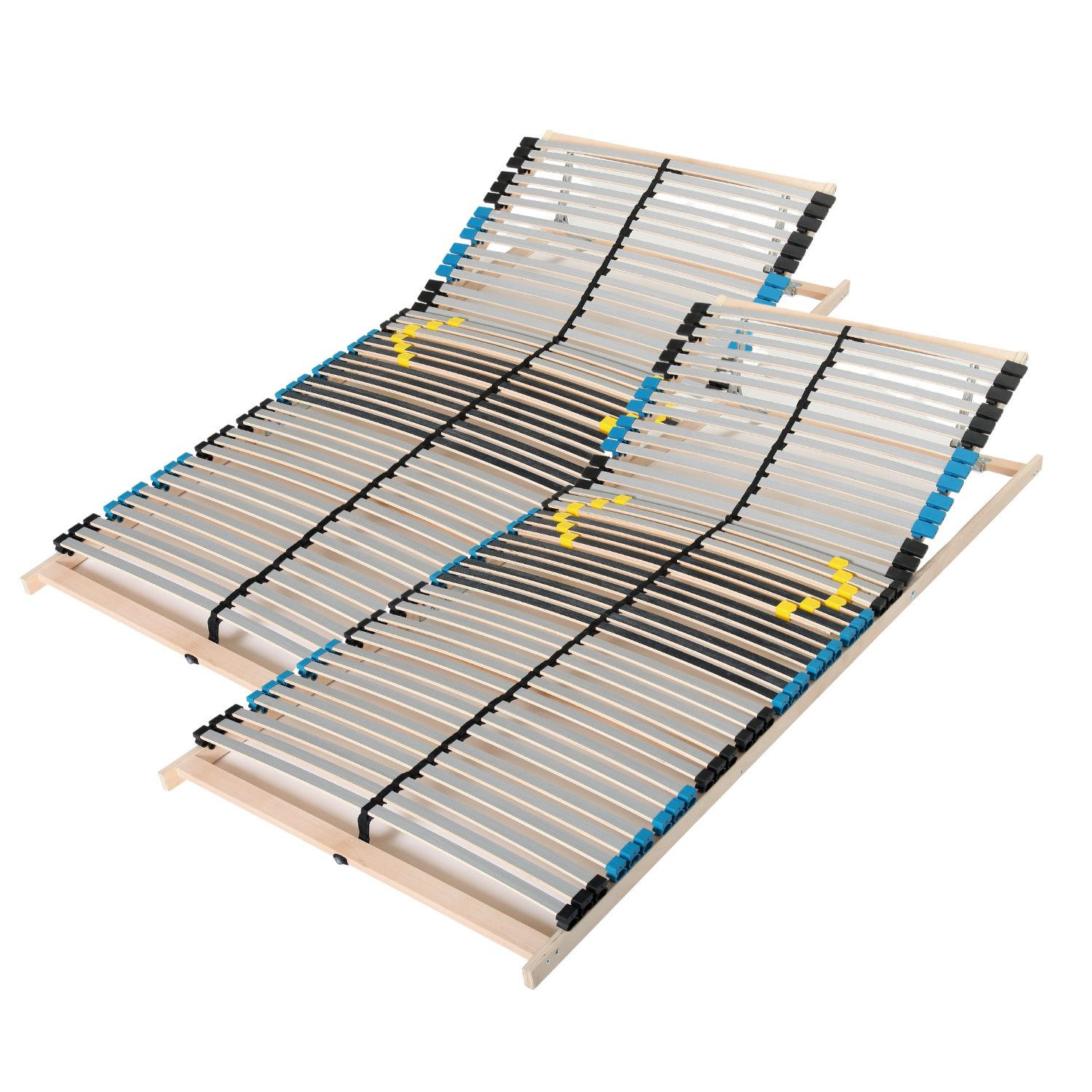 LATTENROST 180x200 cm (2 x 90x200 cm), verstellbar, 7 Zonen, 42 Latten, Buchenholz - Birkefarben/Buchefarben, Holz (180/200cm) - Sleepneo