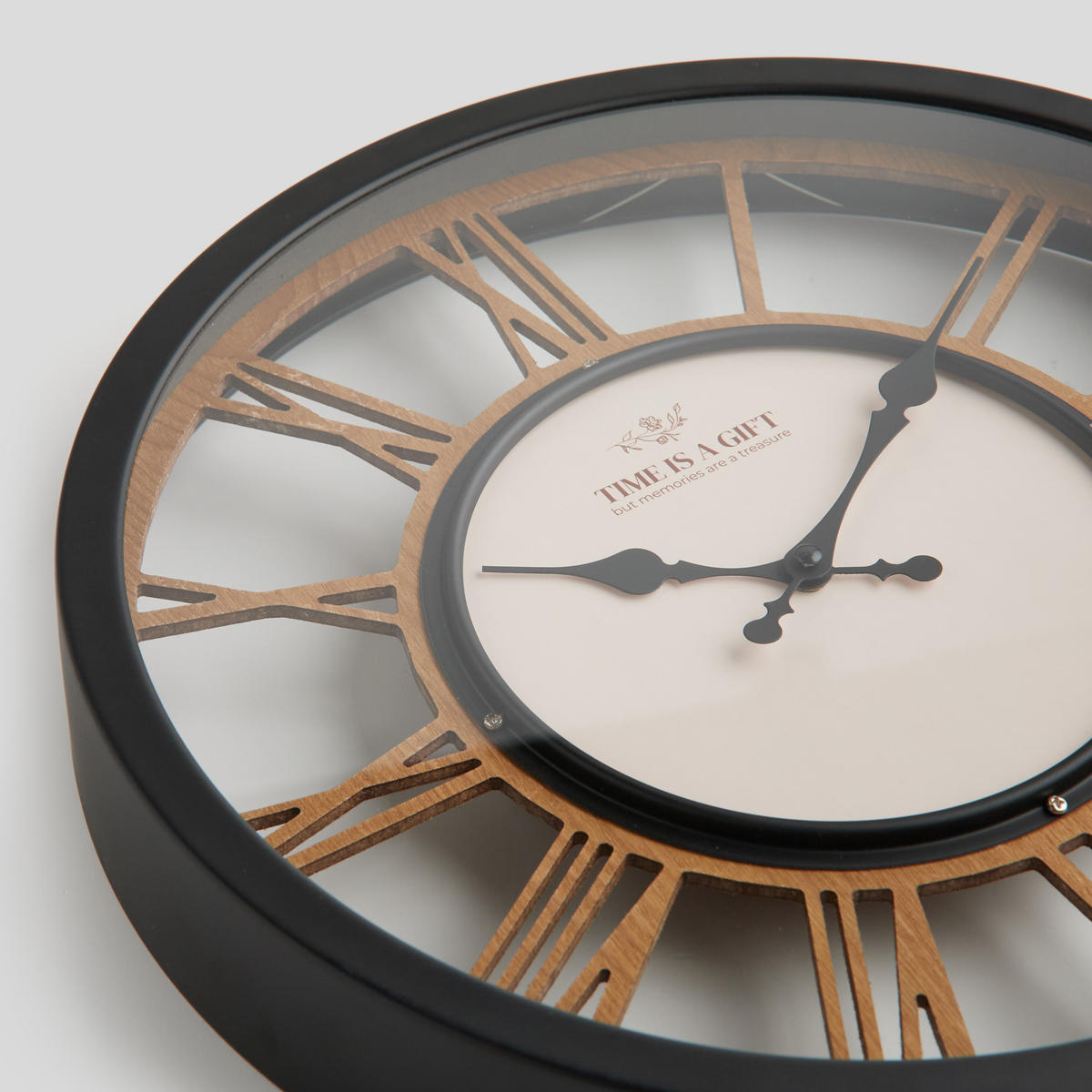 WANDUHR Eroma 40x40cm, Schwarz - Schwarz, Metall (40/6/40cm) - home&you