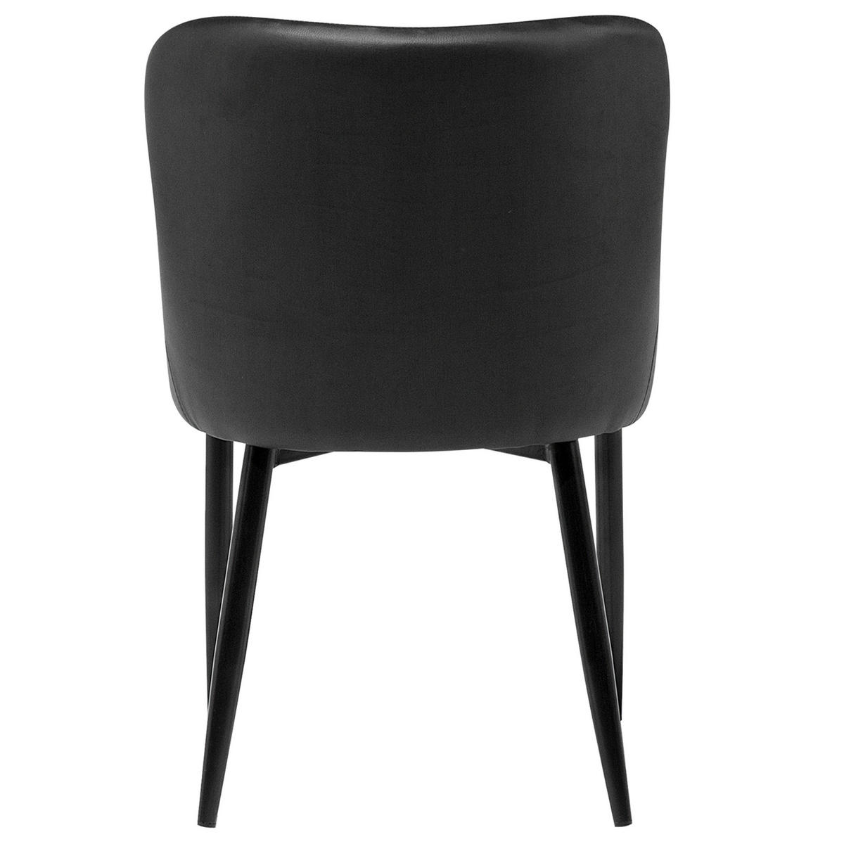 ESSZIMMERSTUHL 2er-Set Kunstleder Schwarz Solano - Schwarz, Textil/Metall (51/82/52cm) - Beliani