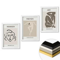 WANDBILDER 3er-Set - 20x30 cm Weißer Rahmen - Abstrakte Porträts Farben - Weiß, Kunststoff (20/30cm) - ArtPrintCave