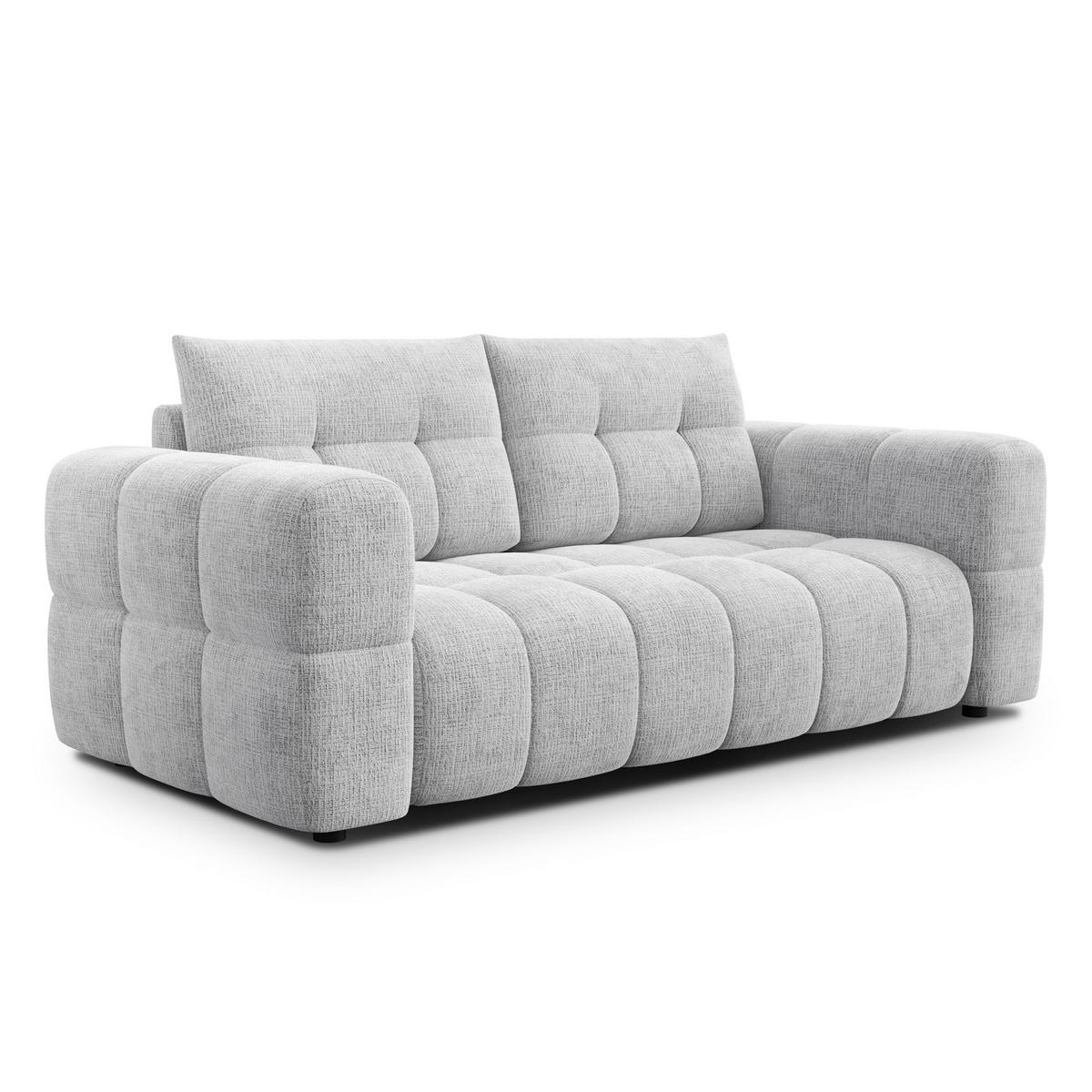 SOFA CLOUDI 2,5-Sitzer, hellgrau - Hellgrau/Schwarz, Holz/Textil (211/89/104cm) - Courtois Laville