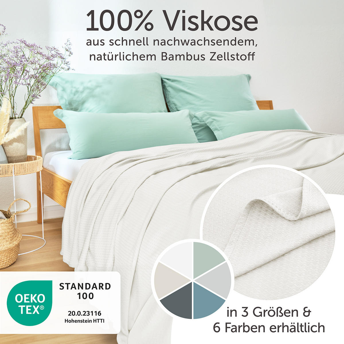 KÜHLDECKE Bambus Viskose 150x200 cm, Sonoma Eiche - Sonoma Eiche, Textil (150/200cm) - Blumtal