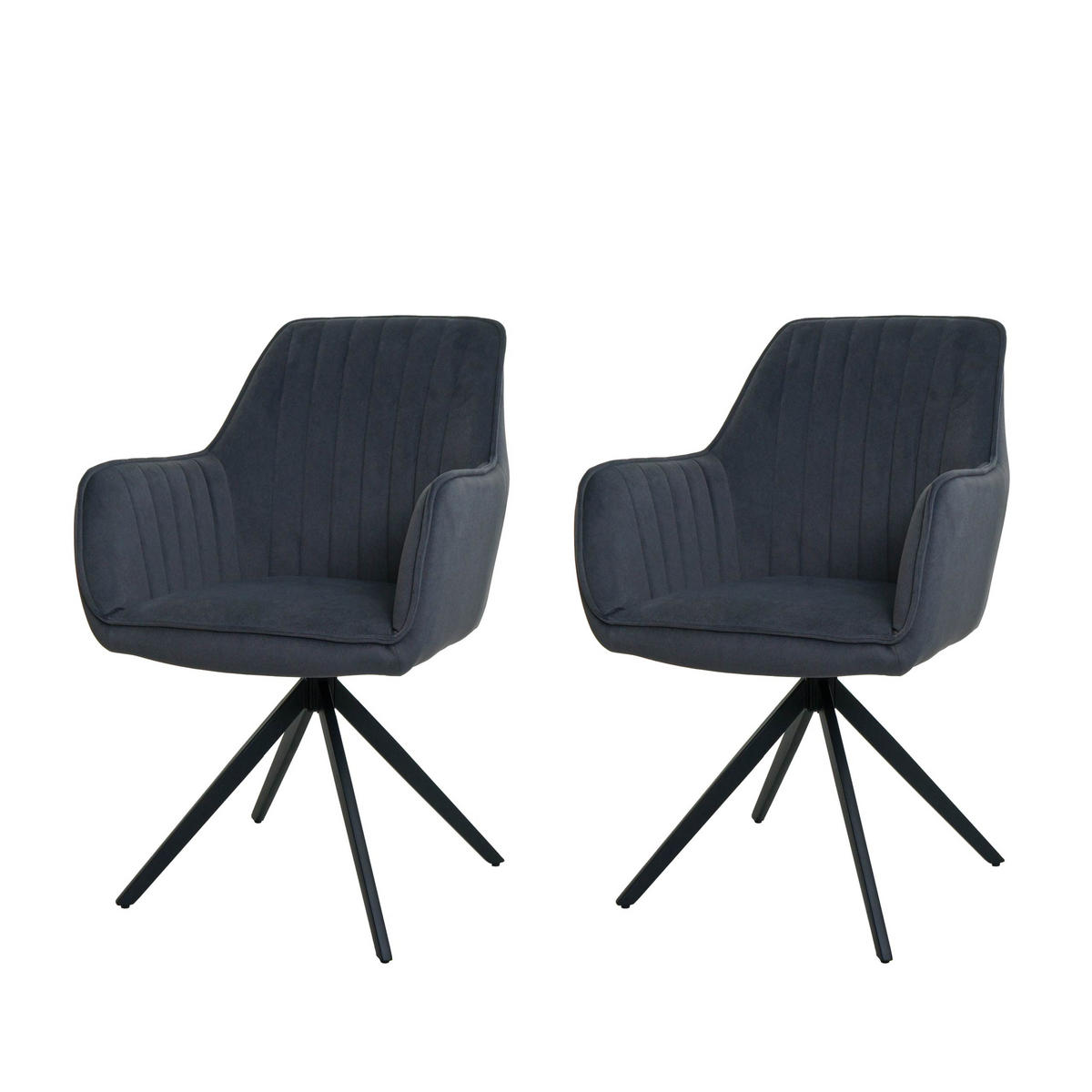 ESSZIMMERSTUHL Anthrazit 2er-Set - Anthrazit, Textil (58/87/55cm) - MCW