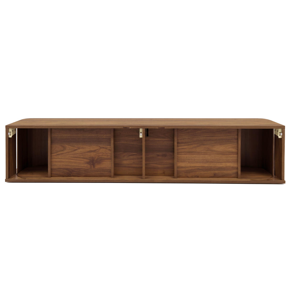 TV-BOARD Wandhängend MDF LED Rillenoptik Wohnzimmer - Walnussfarben, Holzwerkstoff (175/30/30cm) - FLIEKS