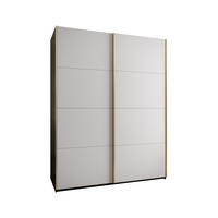 SCHWEBETÜRENSCHRANK 245,5/190/64 2-türig - Goldfarben/Schwarz, Holz/Metall (190/245/64cm) - Abiks Möbel
