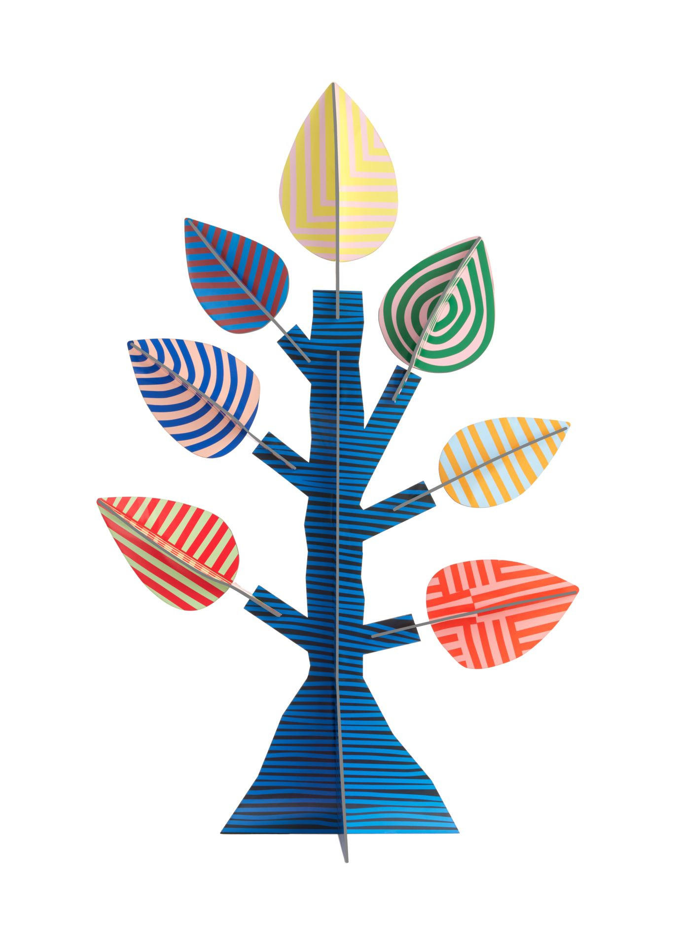 DEKOFIGUR Gestreifter Baum 22.9/74 cm - Multicolor, Wellpappe (22.9/74/46cm) - Studio Roof
