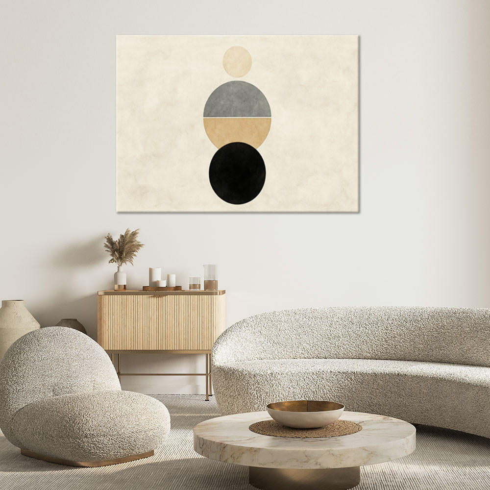LEINWANDBILD Geometrische Formen Minimalismus Beige 100x70cm - Beige, Textil (100/70cm) - Feeby