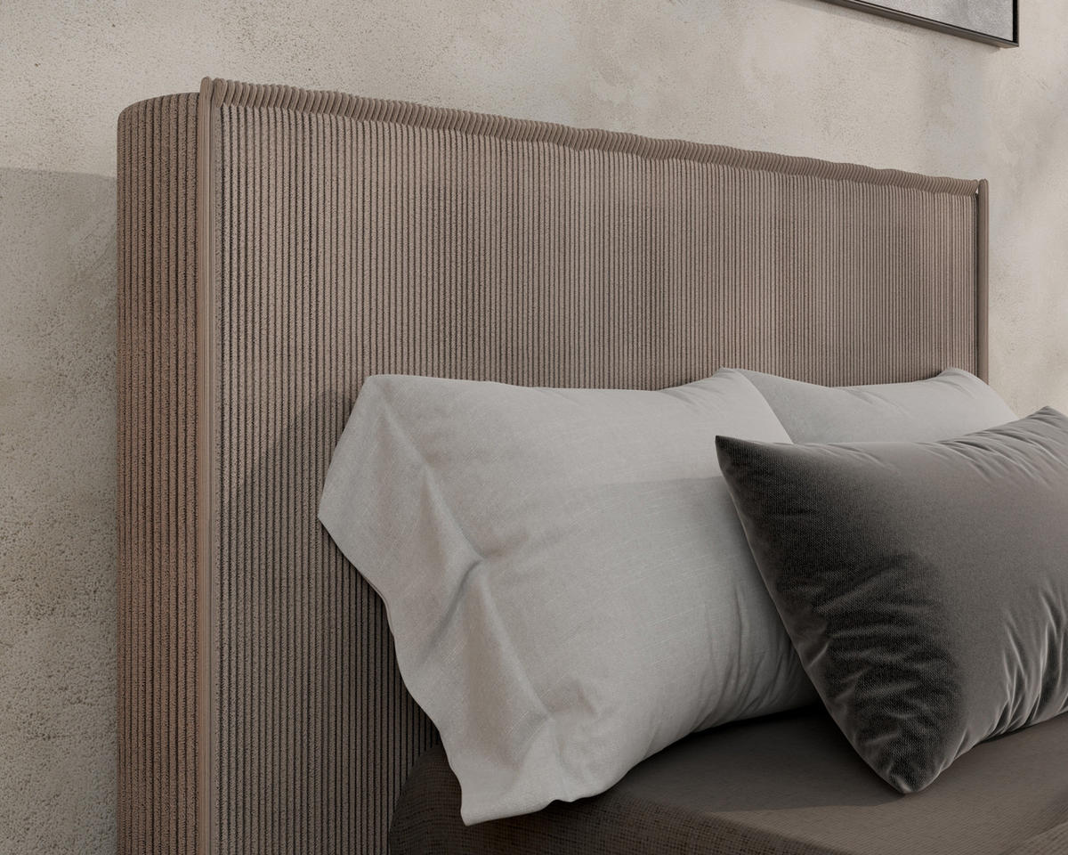 POLSTERBETT SANA 90x200cm Elegantes Polsterbett für modernen Wohnstil , ohne matratze, cappuccino - Cappuccino, Holz (90/200cm) - Homesy