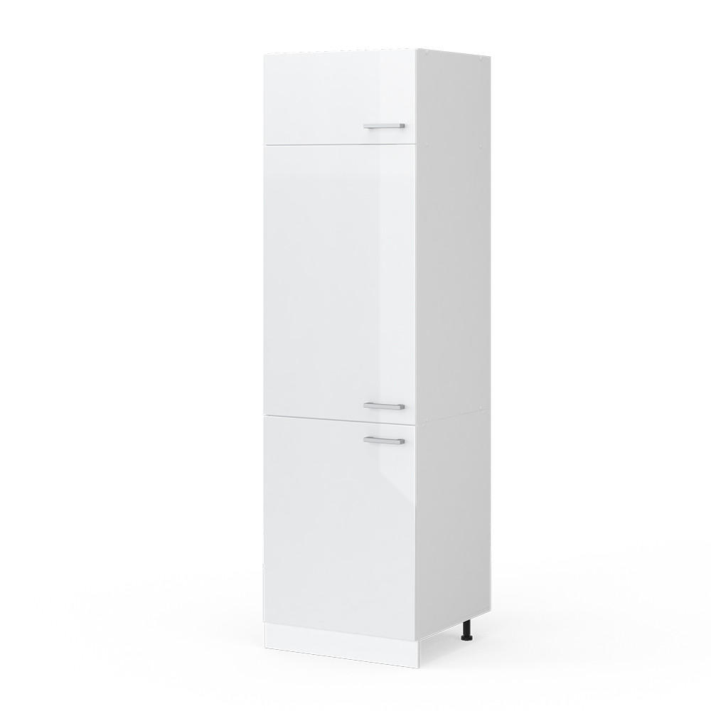 KÜHLUMBAUSCHRANK R-Line Weiß Hochglanz 60 cm - Weiß Hochglanz/Weiß, Holzwerkstoff (60/206.8/57.2cm) - Vicco