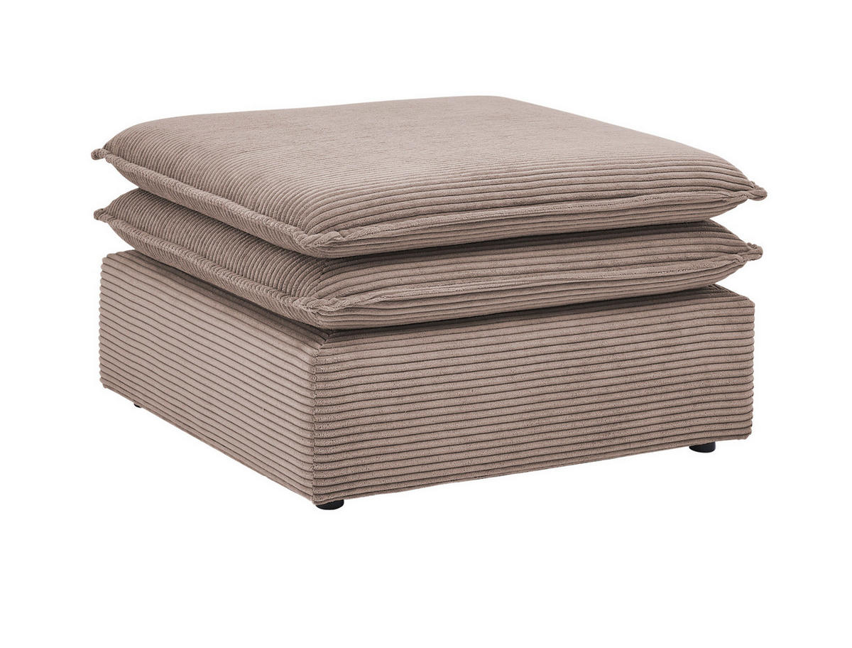 SOFA-SET braun Cord, Couch 2-Sitzer inklusive Hocker - Beige/Braun, Holz/Textil (180/83/161cm) - Furn.Design