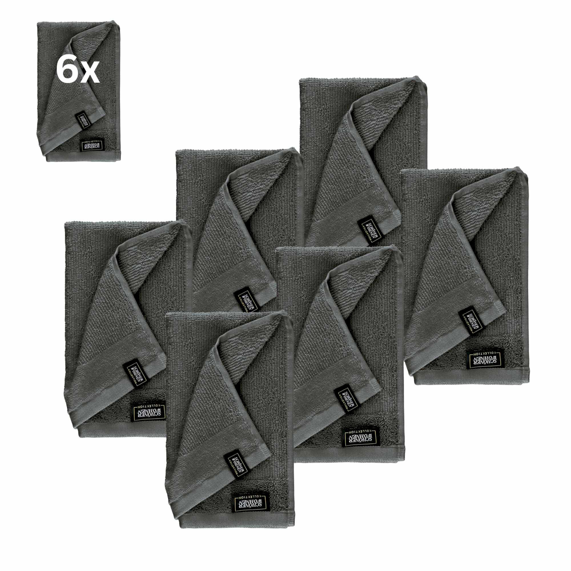 GÄSTEHANDTUCH SENSE-6 - Anthrazit, Textil (30/50cm) - Schöner Wohnen