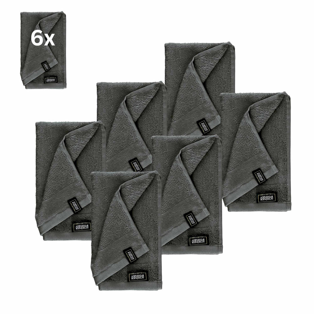 GÄSTEHANDTUCH SENSE-6 - Anthrazit, Textil (30/50cm) - Schöner Wohnen
