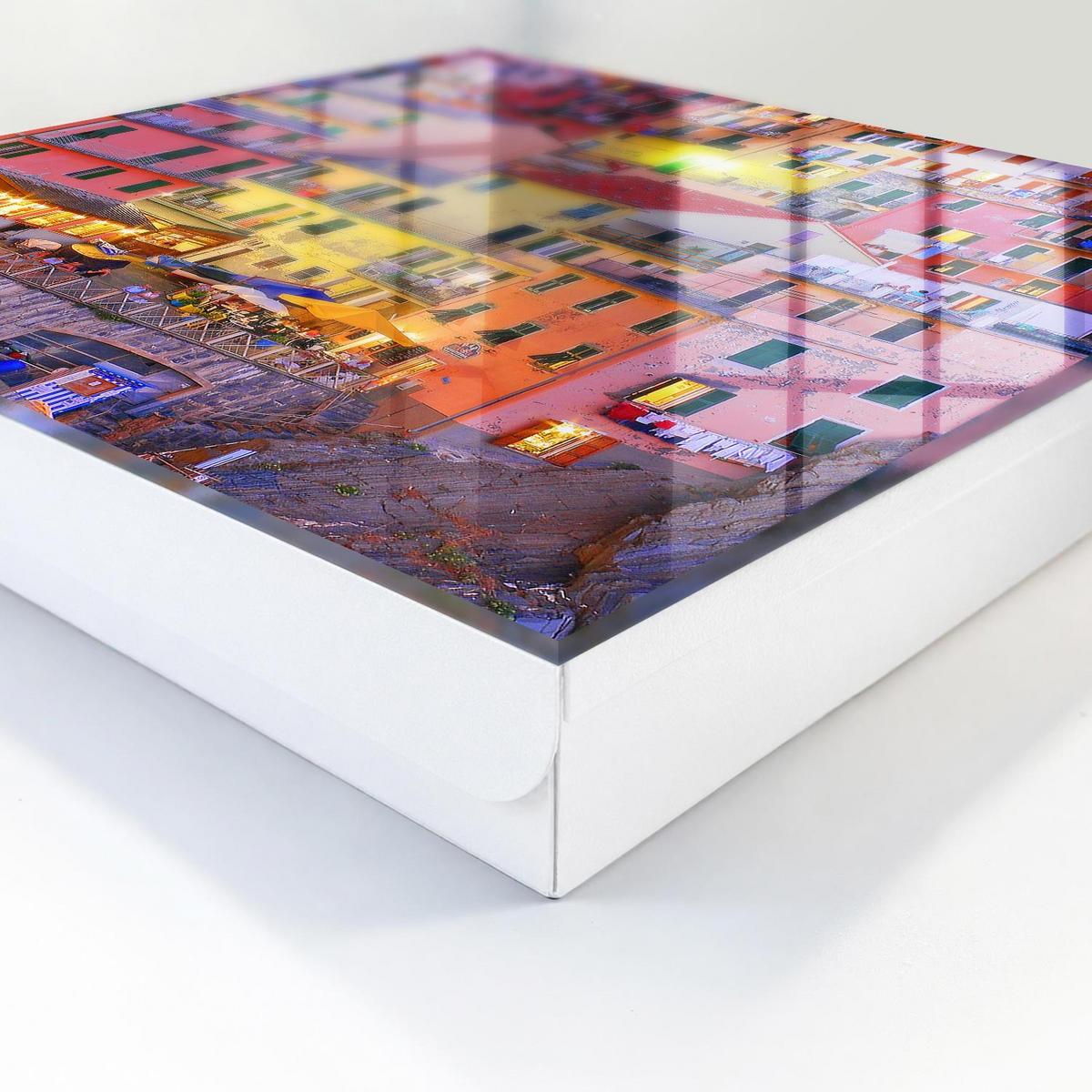 SCHLÜSSELBOX Weiß 30x30 cm – Türöffnung nach rechts - Farben der Stadt - Gelb, Metall (30/30/5cm) - TULUP