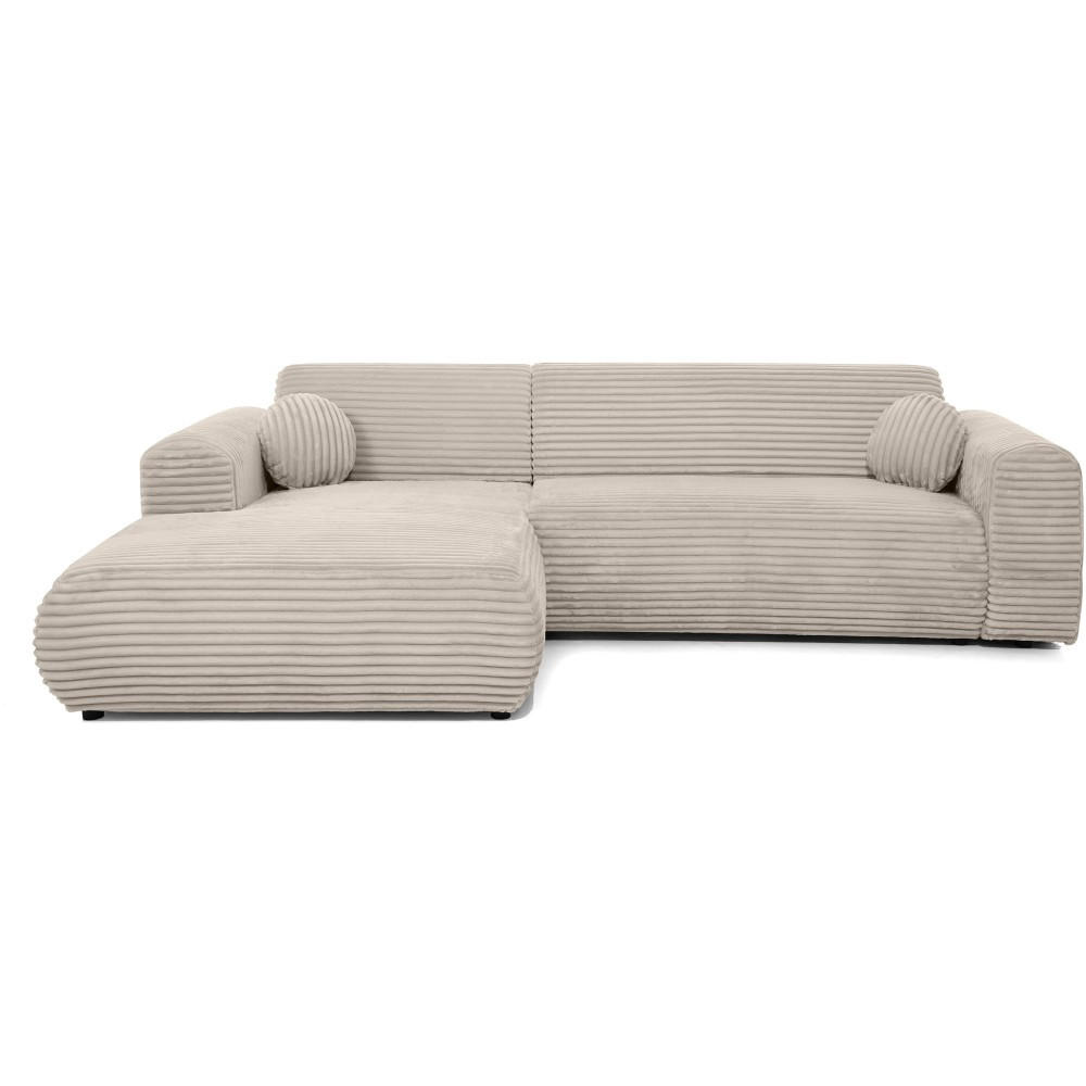 ECKSOFA Puerto, ohne Schlaffunktion, Beige, links - Beige/Schwarz, Textil (269/170cm) - Beautysofa