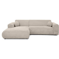 ECKSOFA Puerto, ohne Schlaffunktion, Beige, links - Beige/Schwarz, Textil (269/170cm) - Beautysofa