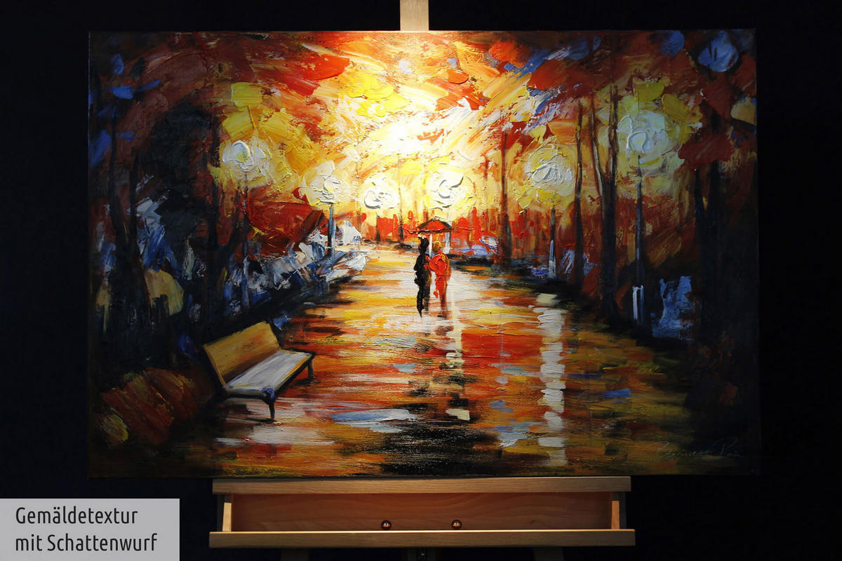 ACRYLBILD HANDGEMALT 90/60 cm - Rot, Holz/Textil (1.5/60cm) - KUNSTLOFT