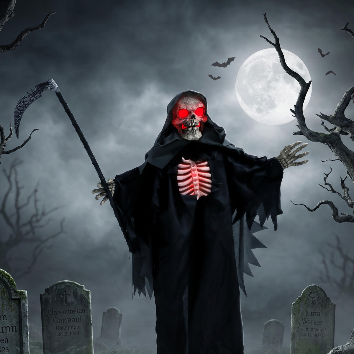 HALLOWEEN-DEKORATION Schwarz 80.0/18.0/170.0cm - Schwarz, Metall (18/170/80cm)