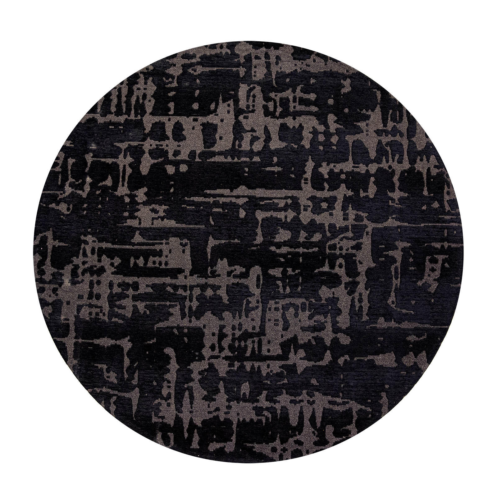 TEPPICH Black Water Structures 140/140 cm - Schwarz, Textil (140/140cm) - Louis De Poortere
