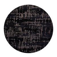 TEPPICH Black Water Structures 140/140 cm - Schwarz, Textil (140/140cm) - Louis De Poortere