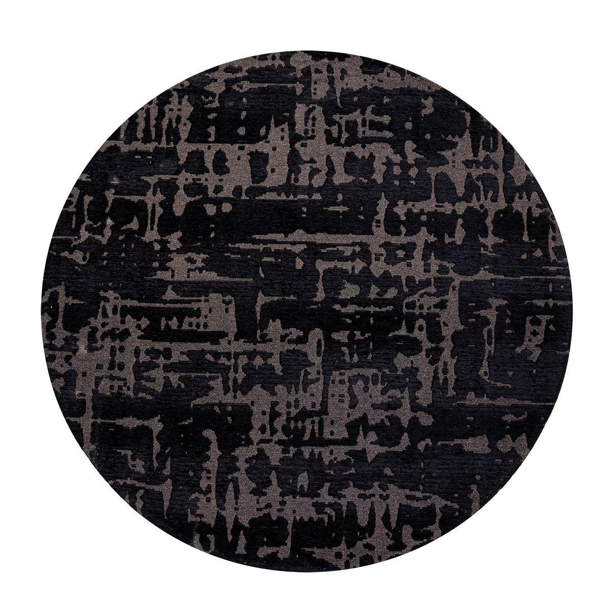 TEPPICH Black Water Structures 140/140 cm - Schwarz, Textil (140/140cm) - Louis De Poortere