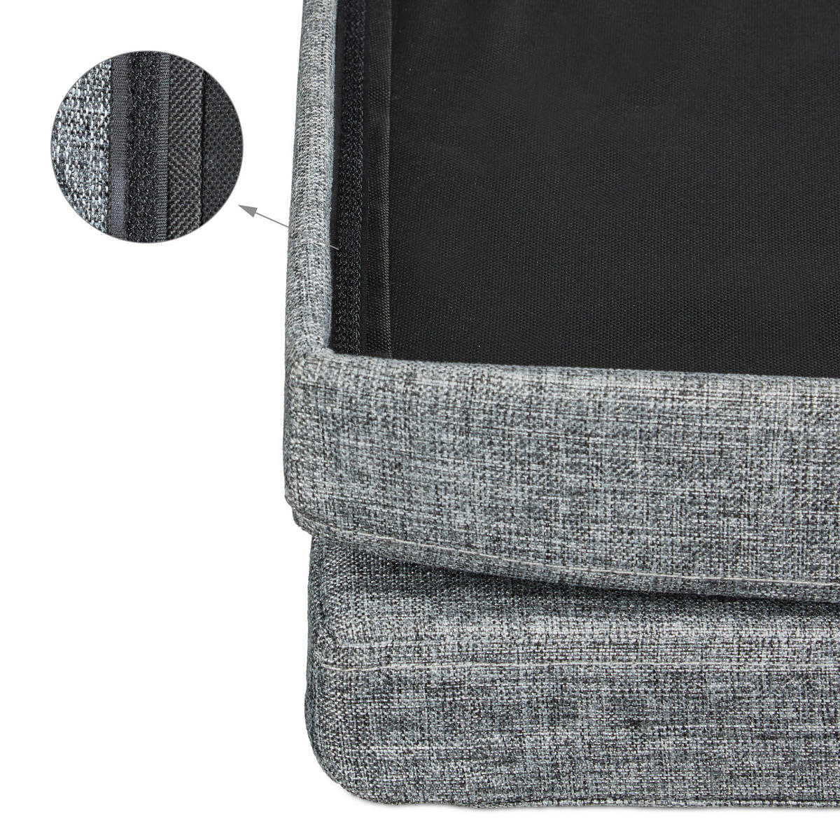 FALTBARER Sitzhocker - Grau, Holzwerkstoff/Textil (114/73/38cm) - Relaxdays