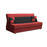 SOFA POLO mit Schlaffunktion SAWANA 13+14 mit Stauraum - Rot, Textil (80/96/192cm) - Bedante
