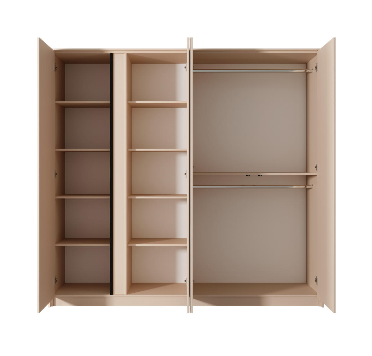 KLEIDERSCHRANK Piemontesia 4T Beige 223,2/210/55,4 cm – mit Push-to-Open-Funktion - Beige, Holzwerkstoff (223.2/210/55.4cm) - AX Living