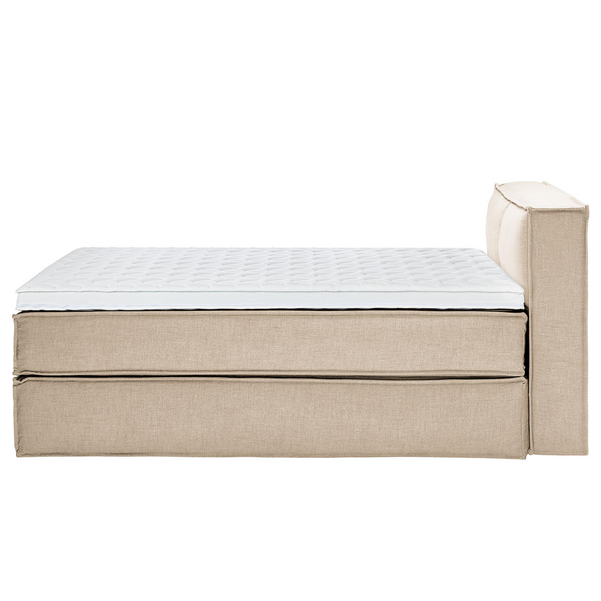 BOXSPRINGBETT mit Kopfteil - Premium - Beige, Textil (140/220cm) - home24