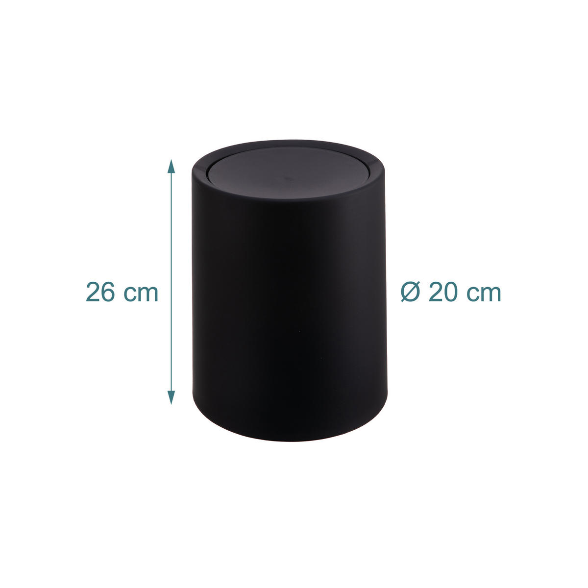 KOSMETIKEIMER - Schwarz, Kunststoff (20/26/20cm) - Relaxdays